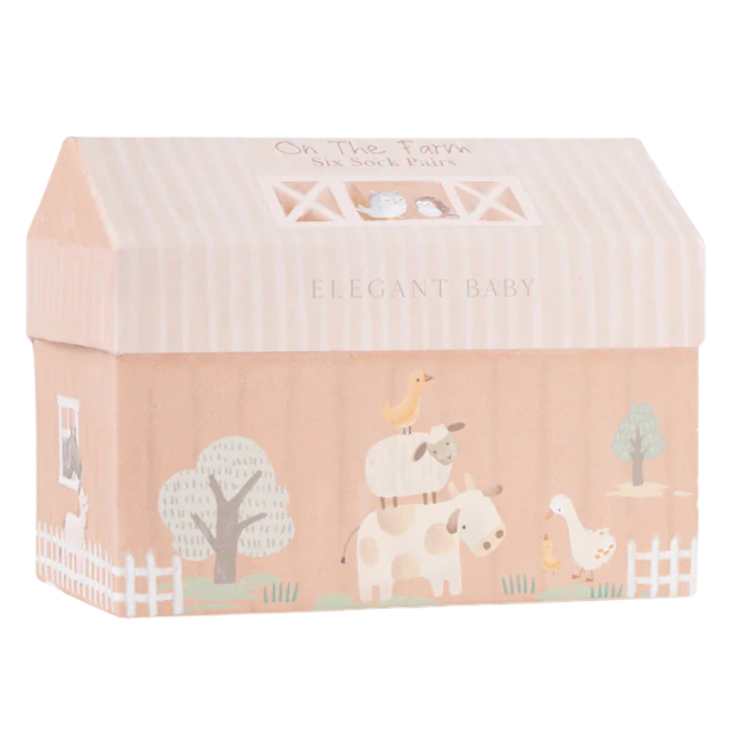Elegant Baby On the Farm Socks 6 Pack / 0-12 Months