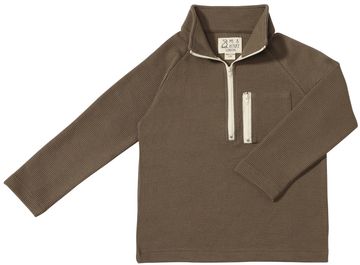 Me & Henry Picket Zip Up Top / Olive Waffle