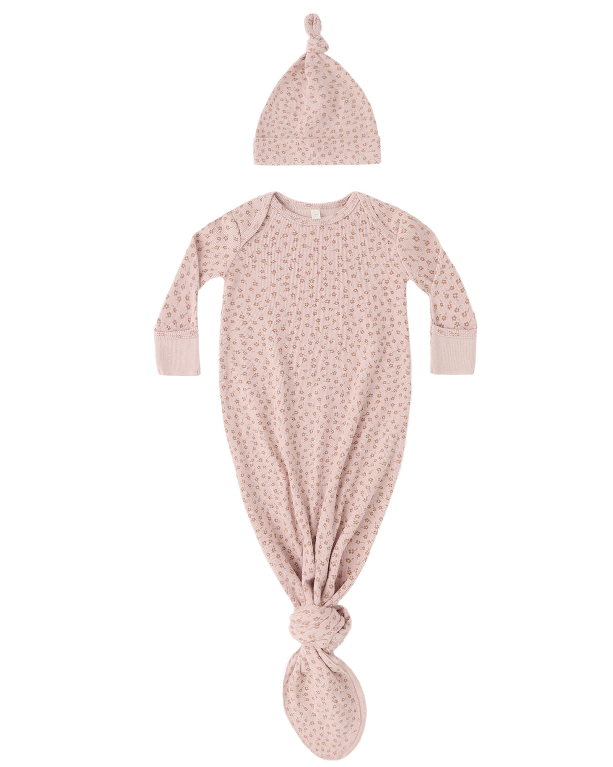 Quincy Mae Knotted Baby Gown & Hat Set / Posy