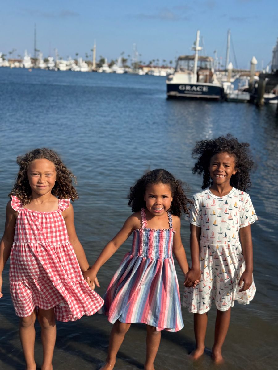 Vignette Savannah Dress / Red Blue Mutli-Stripe