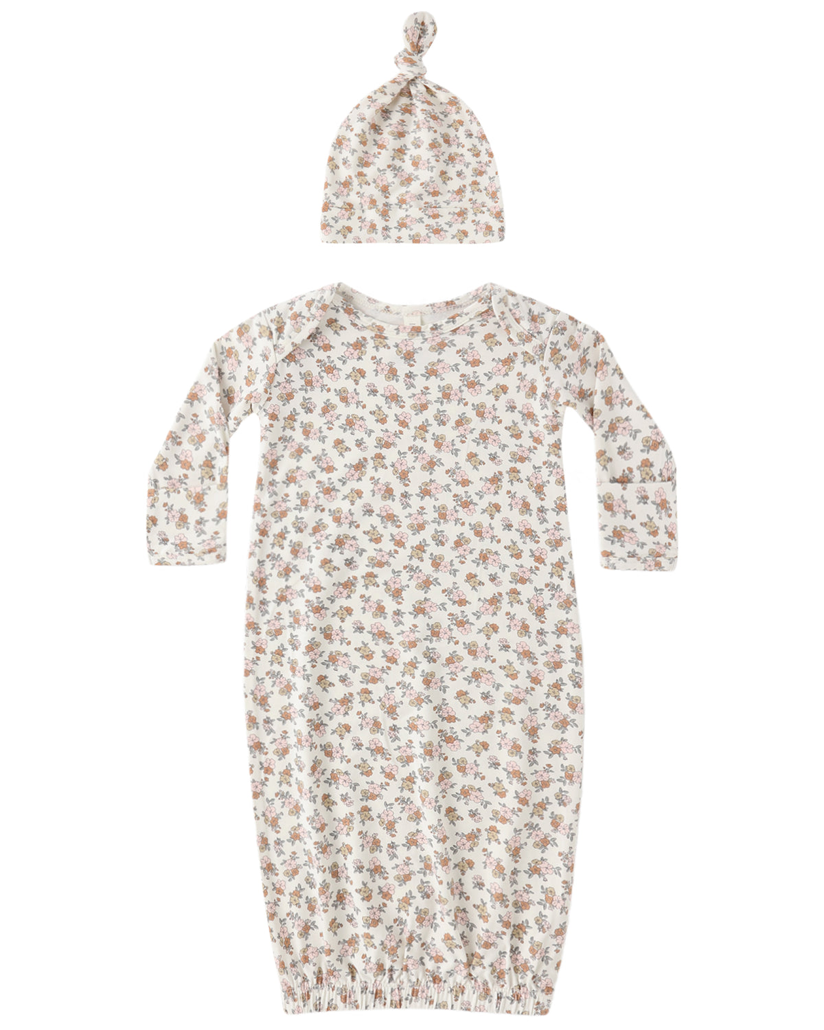 Quincy Mae Bamboo Baby Gown & Hat Set / Wildflowers