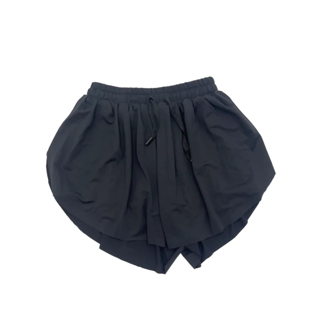 Girl's Black Butterfly Athletic Shorts