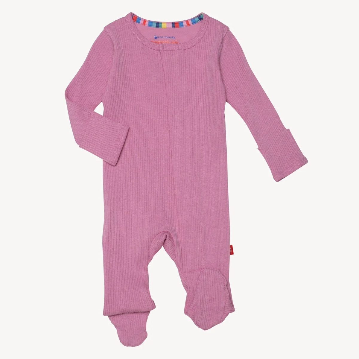 Magnetic Me Ribbed Cotton Magnetic Footie / Mauve