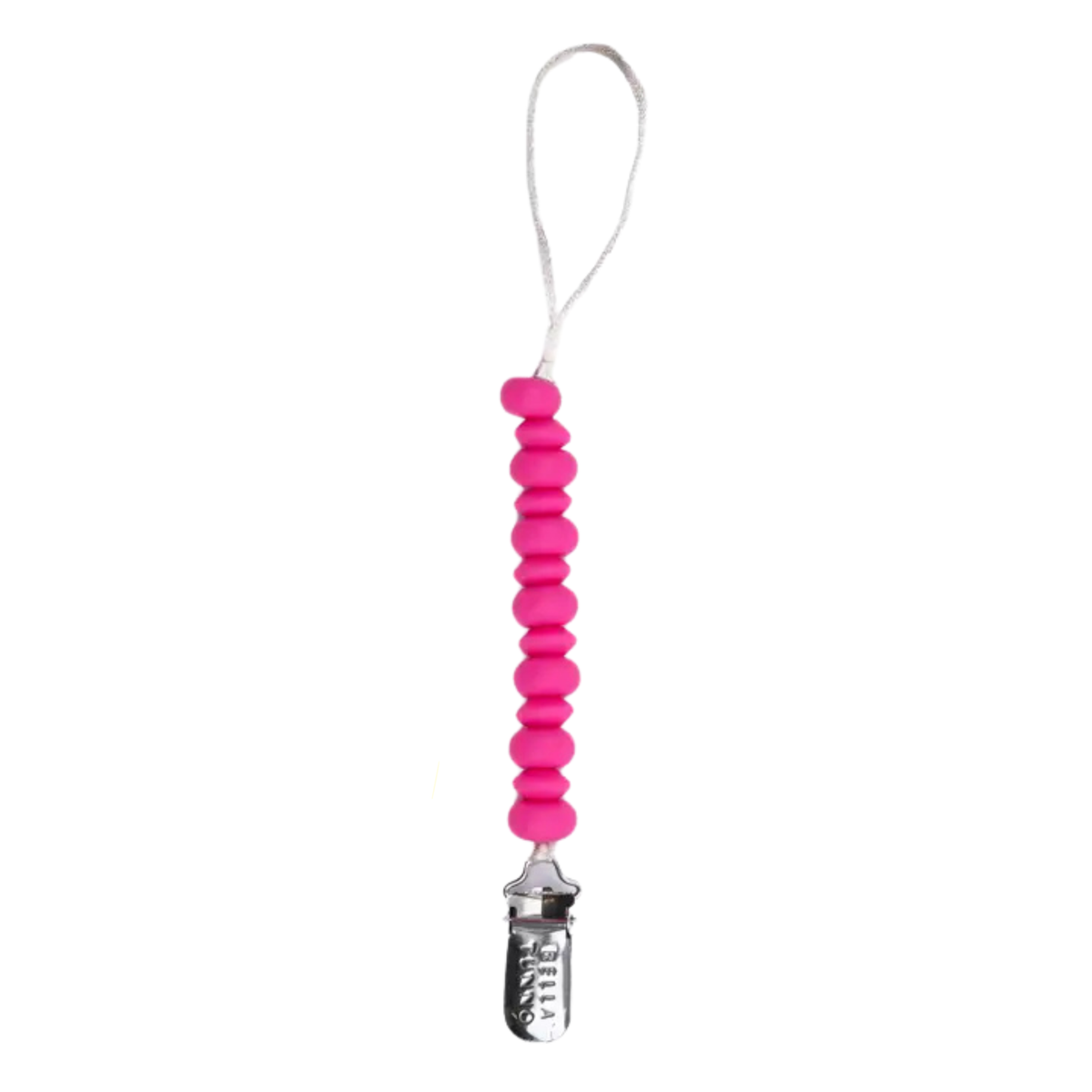 Bella Tunno Punch Silicone Pacifier Clip / Hot Pink