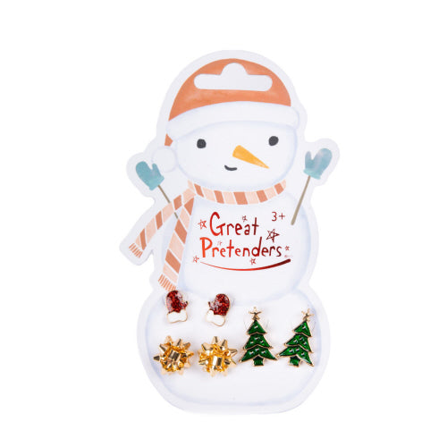 Snowman Pierced Earrings Set