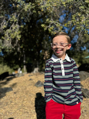 Me & Henry Rupert Rugby Long Sleeve / Navy & Red