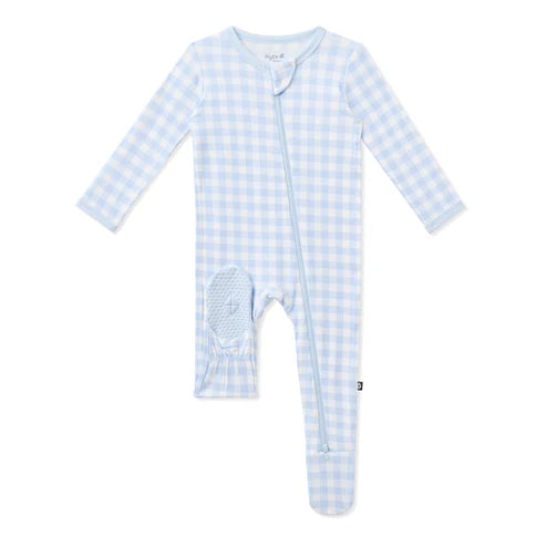 Kyte Baby Zippered Footie / Gingham Breeze