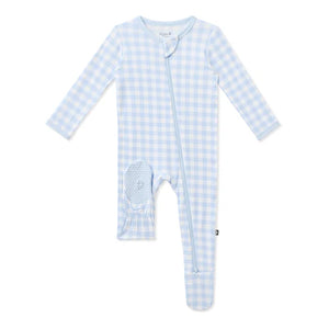 Kyte Baby Zippered Footie / Gingham Breeze