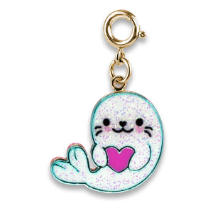 Charm It! Gold Glitter Seal Charm