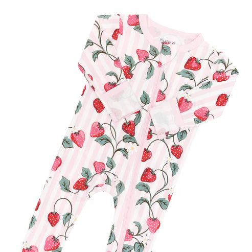 Kyte Baby Zippered Footie / Strawberry Fields