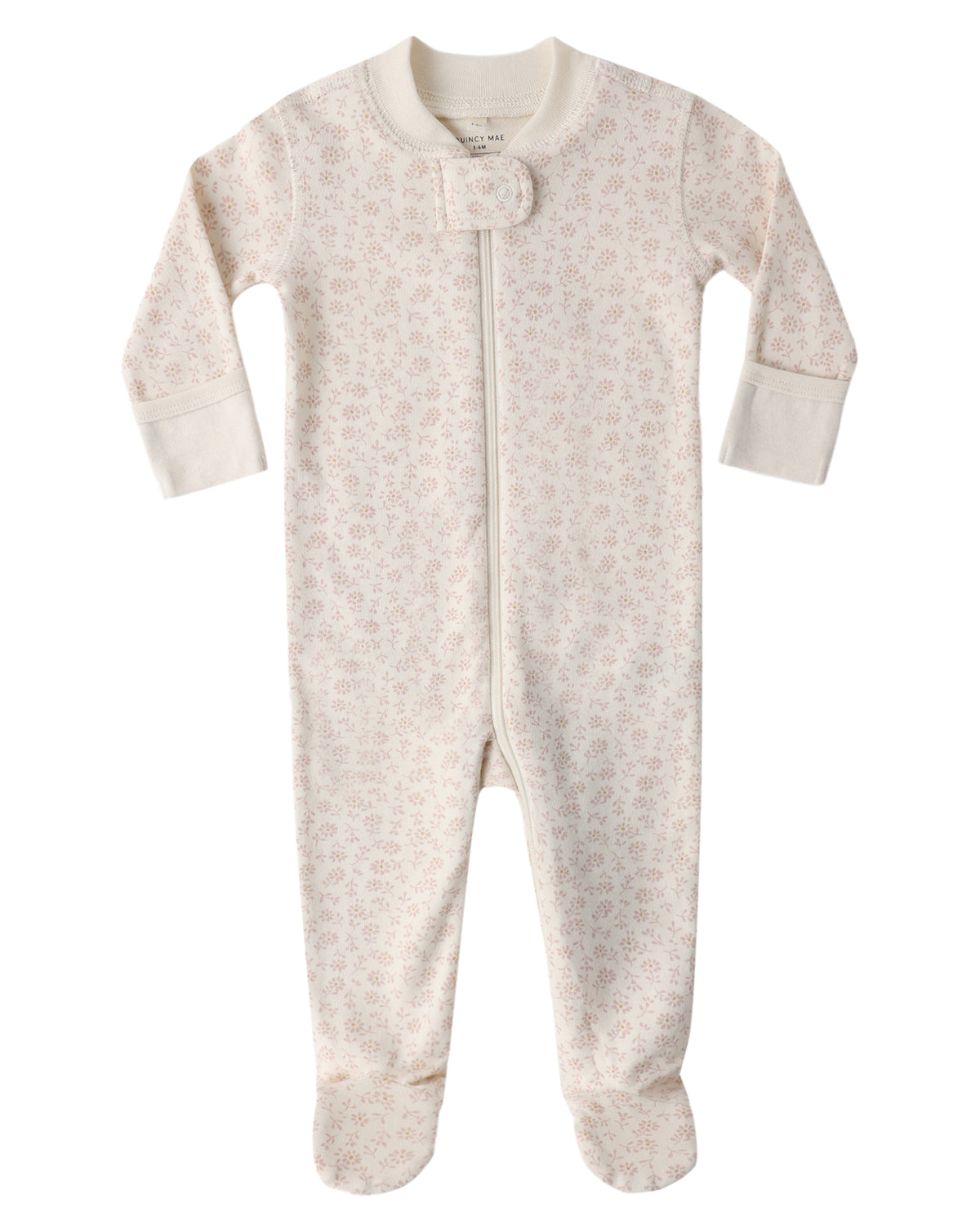 Quincy Mae Bamboo Zip Footie / Ditsy