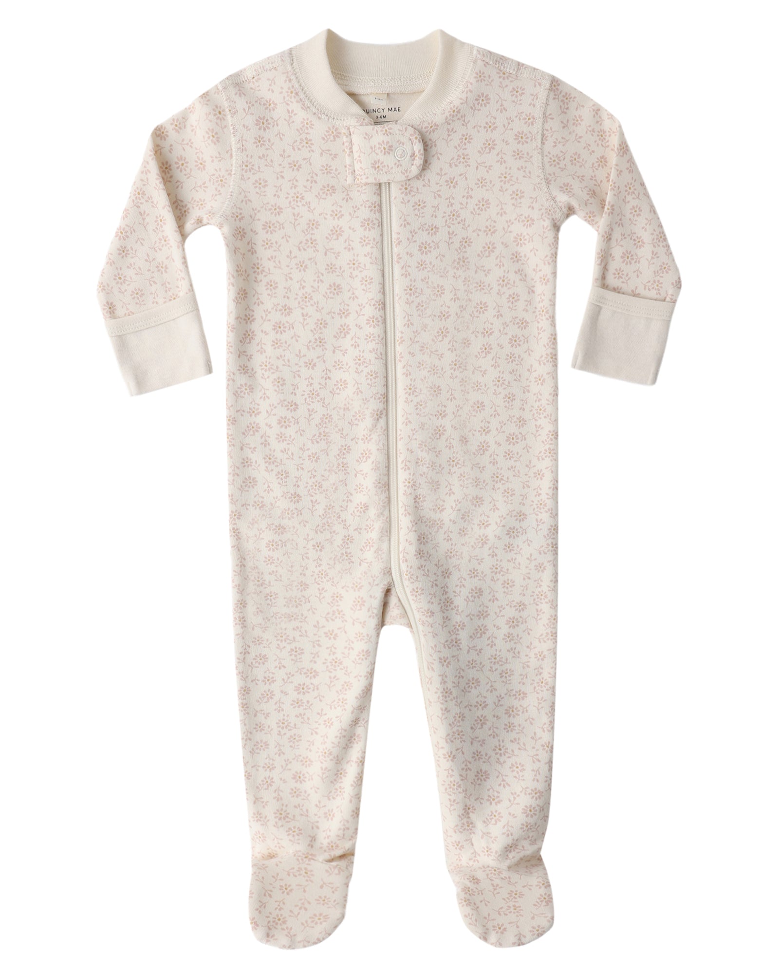 Quincy Mae Bamboo Zip Footie / Ditsy
