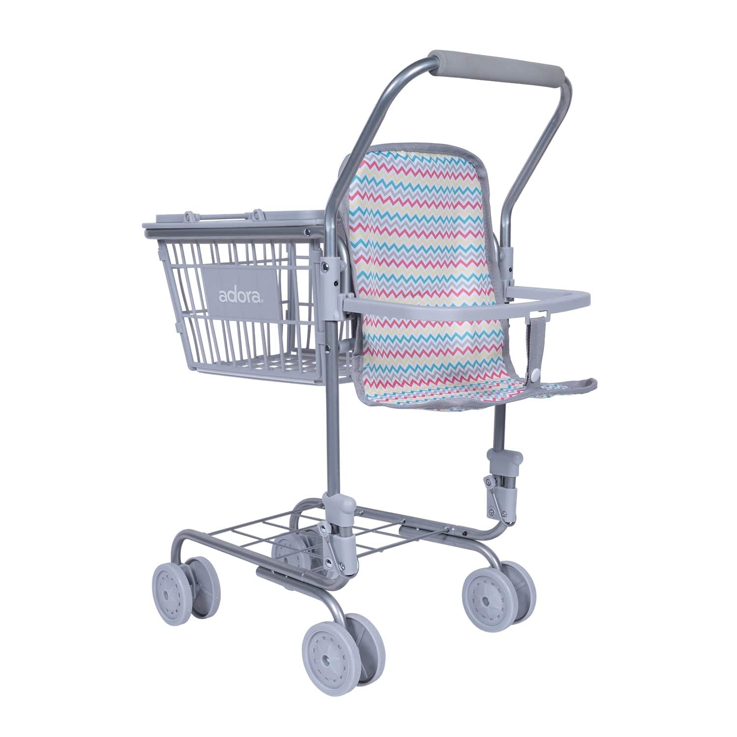 Adora 2-in-1 Shopping Cart with Doll Seat / Rainbow Zig Zag