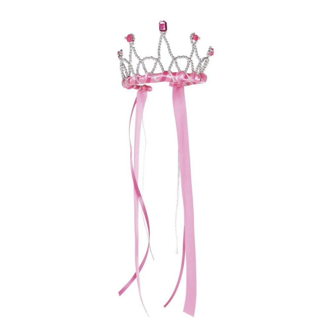 Dark Pink Ribbon Tiara