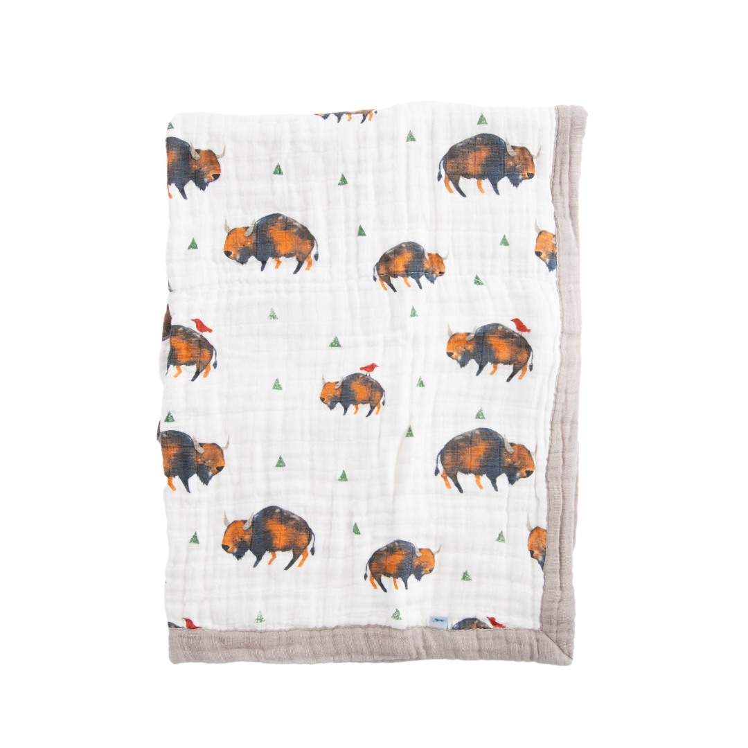 Little Unicorn Cotton Muslin Baby Quilt (30"x40") / Bison