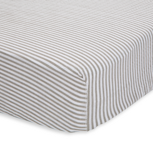 Little Unicorn Cotton Muslin Crib Sheet / Grey Stripe