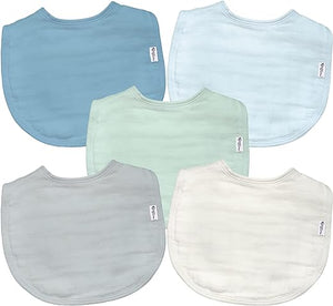 Organic Cotton Muslin Bibs (5 pack)