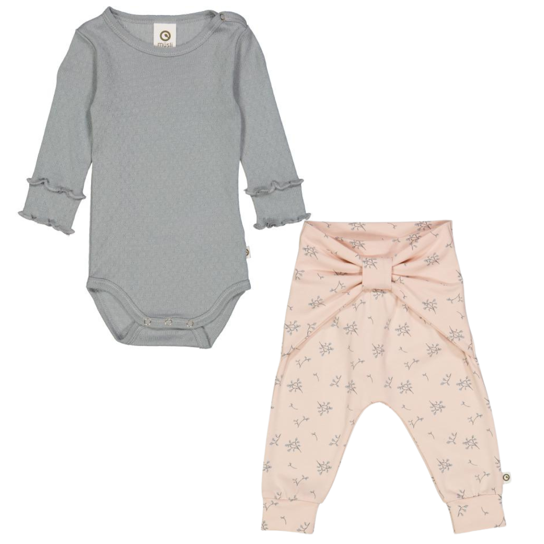 Muesli Pointelle Bodysuit + Jasmin Pretty Pants Set