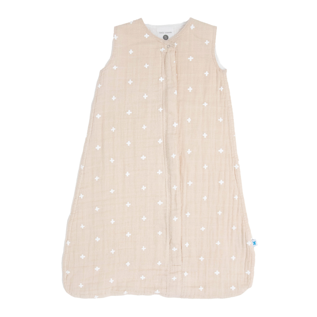 Little Unicorn Cotton Muslin 1.1 TOG Sleep Bag / Taupe Cross