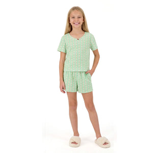 Tween Pointelle Rosette PJ Set