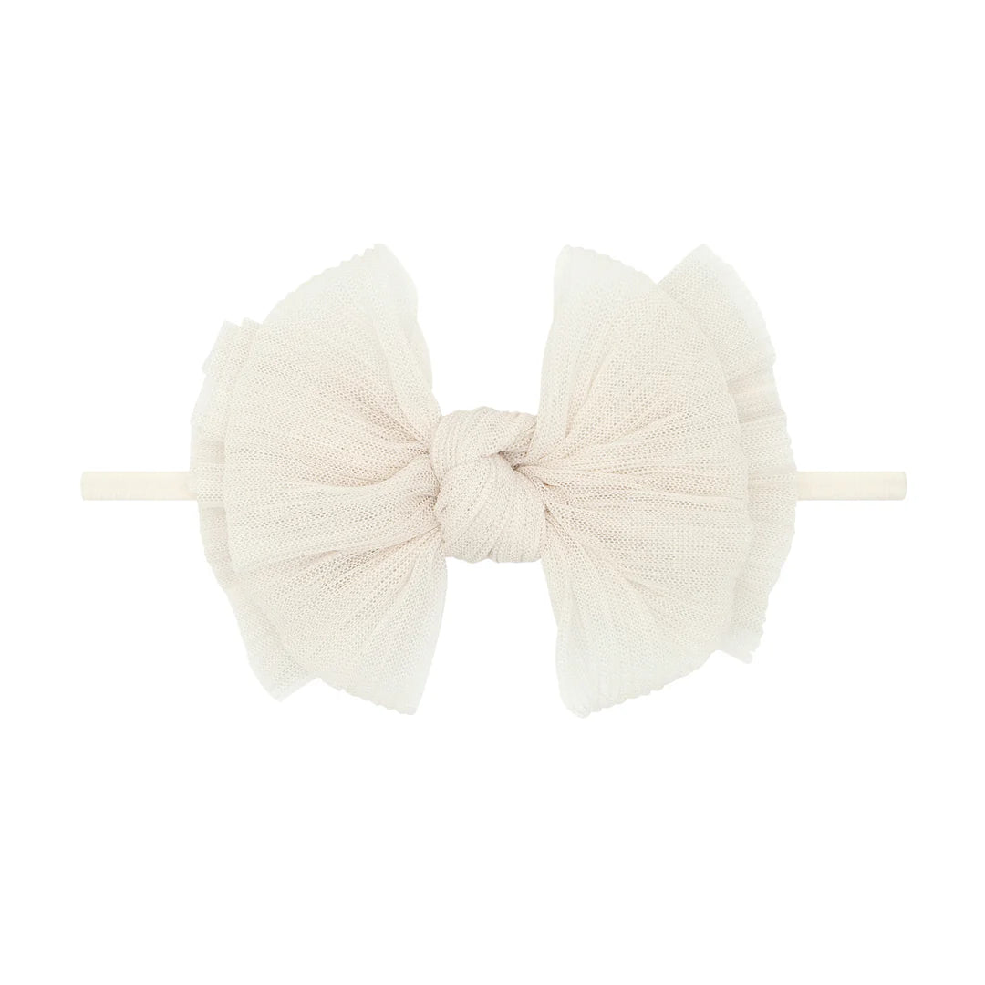 Tulle FAB Skinny Headband / Pleated Oatmeal
