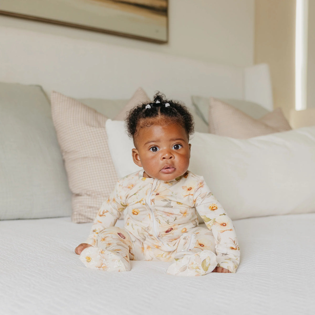 Copper Pearl Bamboo Zip-Up Footie / Angelique