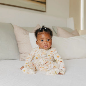 Copper Pearl Bamboo Zip-Up Footie / Angelique