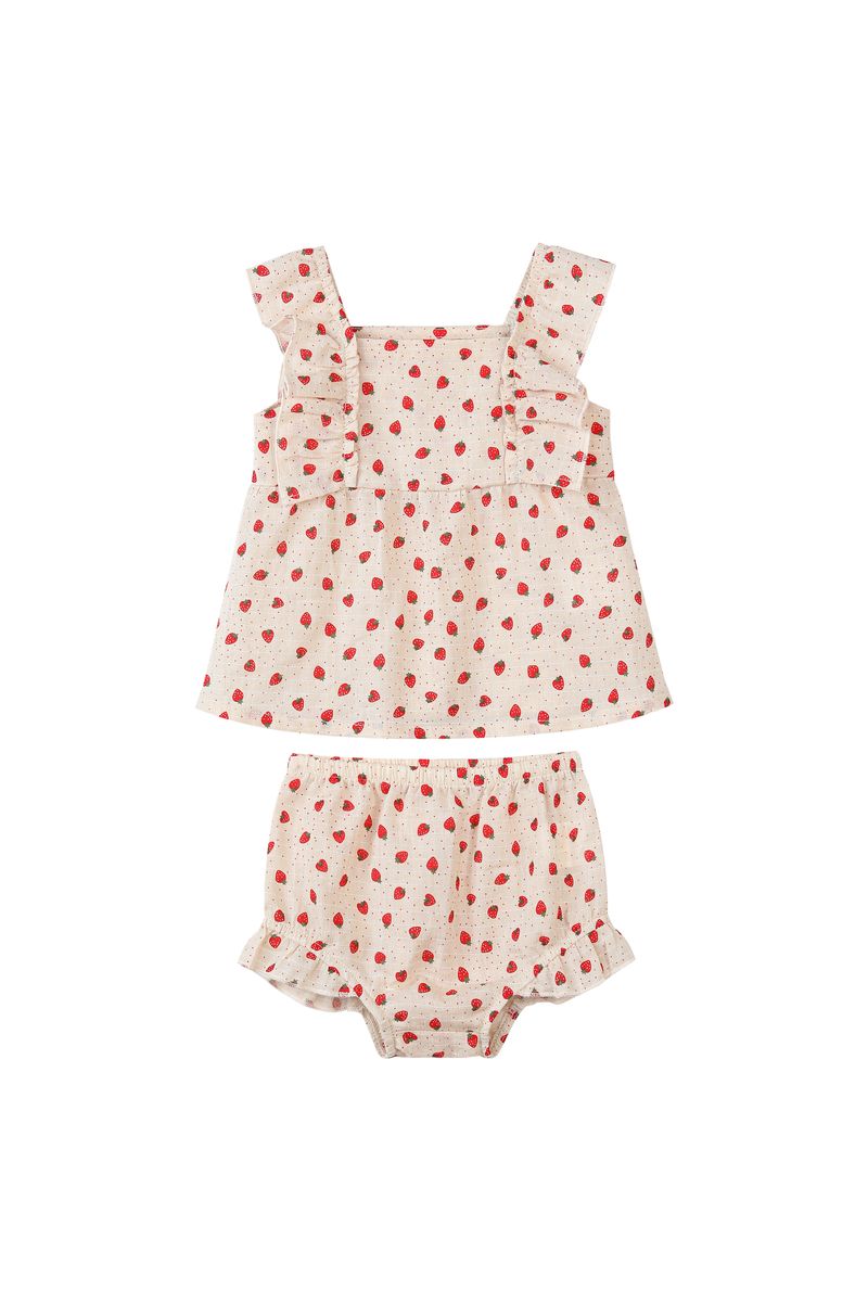 Vignette Ellie Tank & Bloomer Set / Oatmeal Strawberries