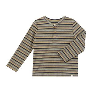 Me & Henry Adams Ribbed Henley / Green Multi