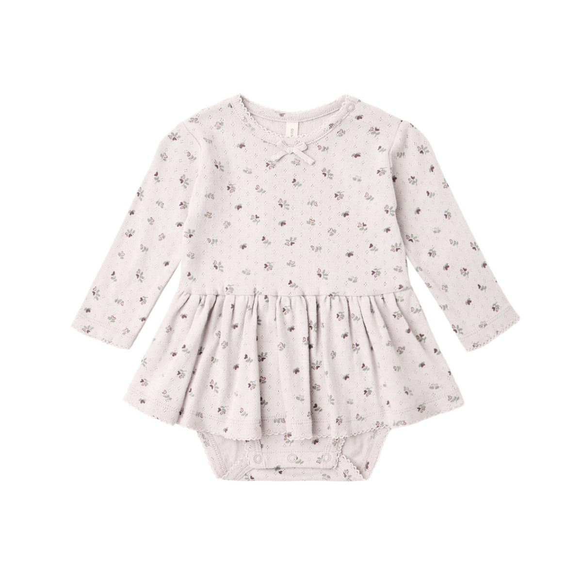 Quincy Mae Pointelle Skirted Bodysuit Dress / Heart Ditsy