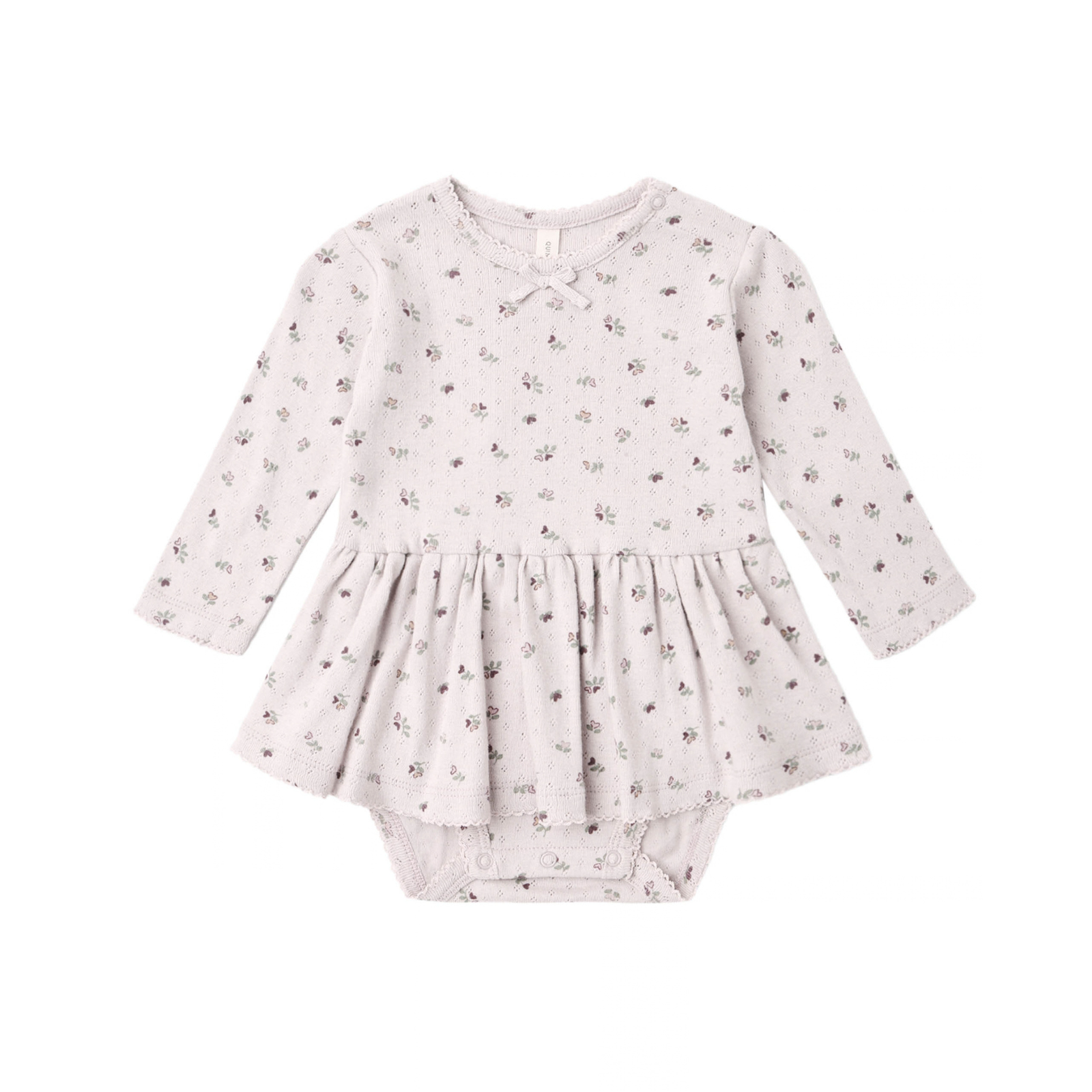 Quincy Mae Pointelle Skirted Bodysuit Dress / Heart Ditsy