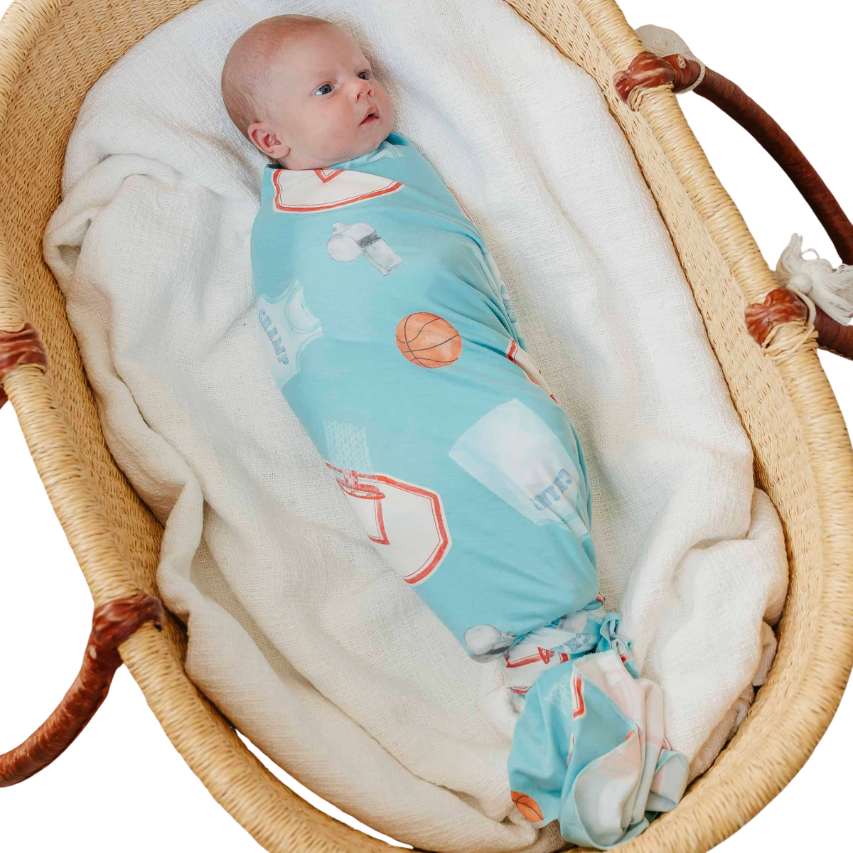 Copper Pearl Knit Swaddle Blanket / Slam Dunk