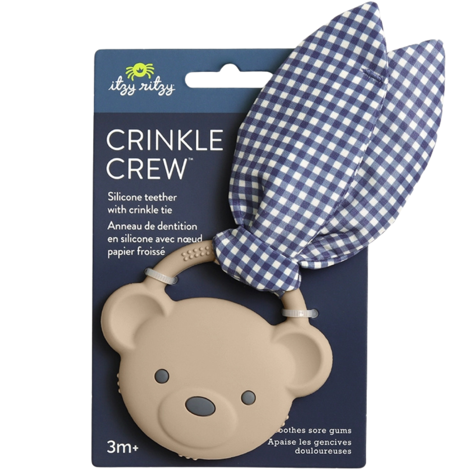 Itzy Ritzy Crinkle Crew / Taupe Bear