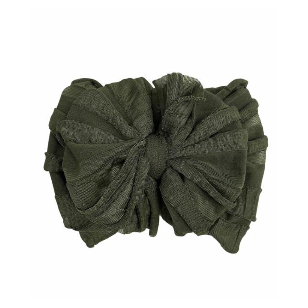 In Awe Couture Ruffle Headband / Cedar Green