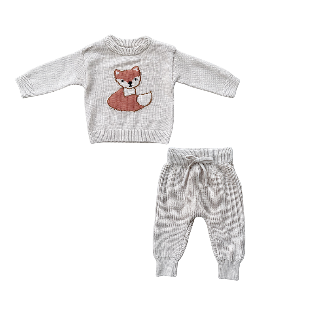 Babysprouts Fox Sweater + Knit Pants Set