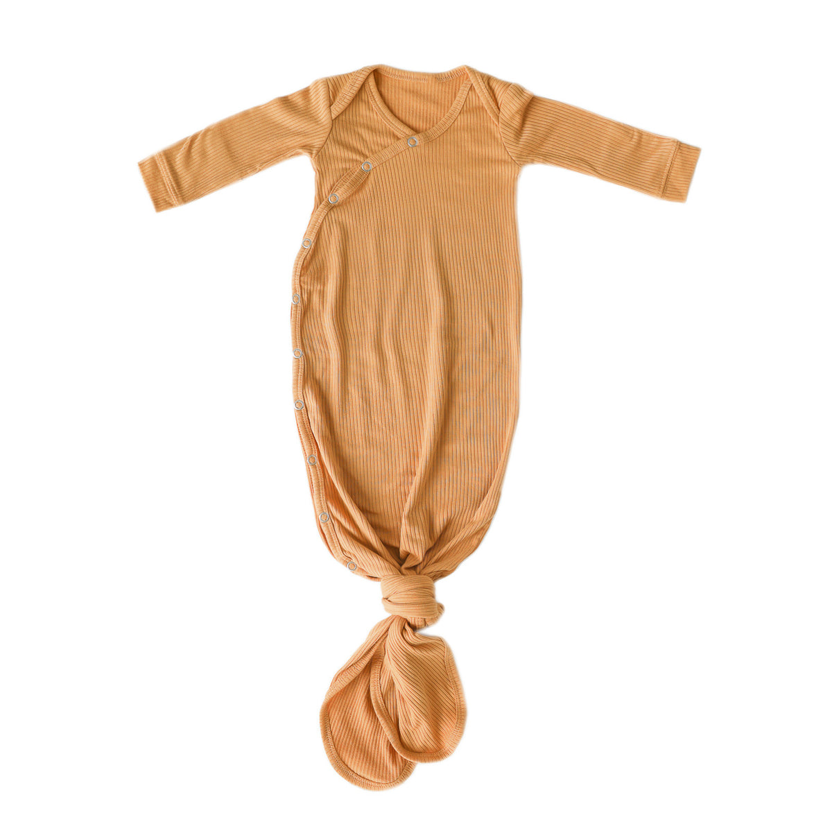 Copper Pearl Rib Knit Newborn Knotted Gown