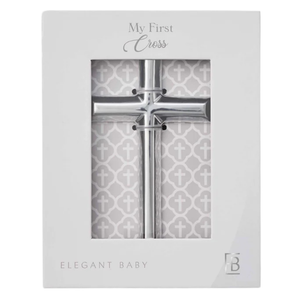Elegant Baby Ceramic Silver Cross