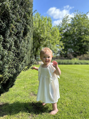 Ettie & H Sidney Dress & Bloomer Set / White