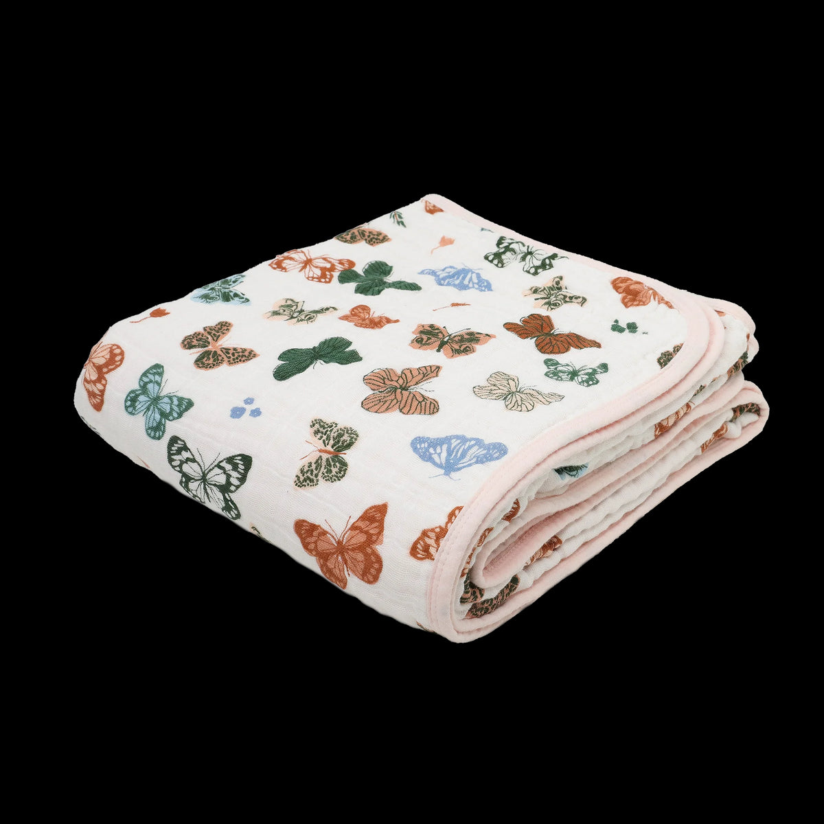 Little Unicorn Cotton Muslin Original Quilt (47"x47") / Butterflies