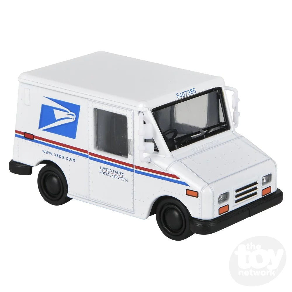 Die-Cast Pull Back Mini Postal Carrier Truck
