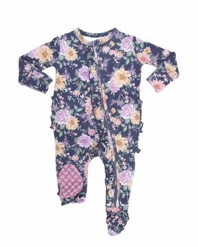 Lev Baby Ruffled Zip Footie / Anna Floral