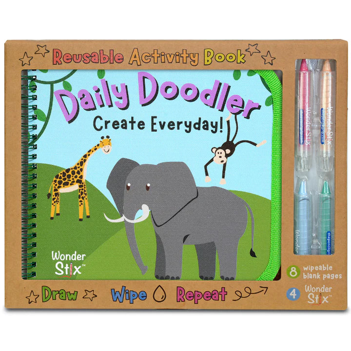 Daily Doodler Reusable Activity Book + Wonder Stix / Animals