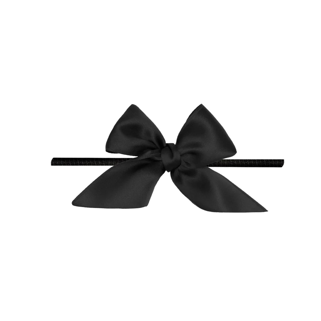 Baby Bling Satin Baby Bloom Skinny Headband - Black