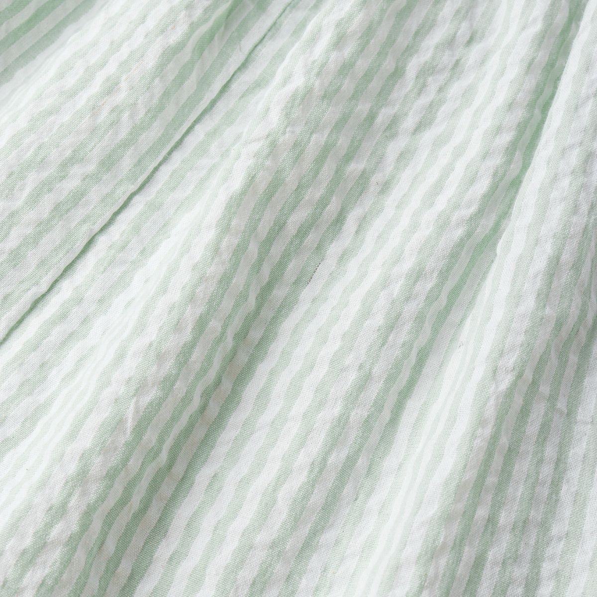 Organic Short Bubble Romper / Basil Stripes