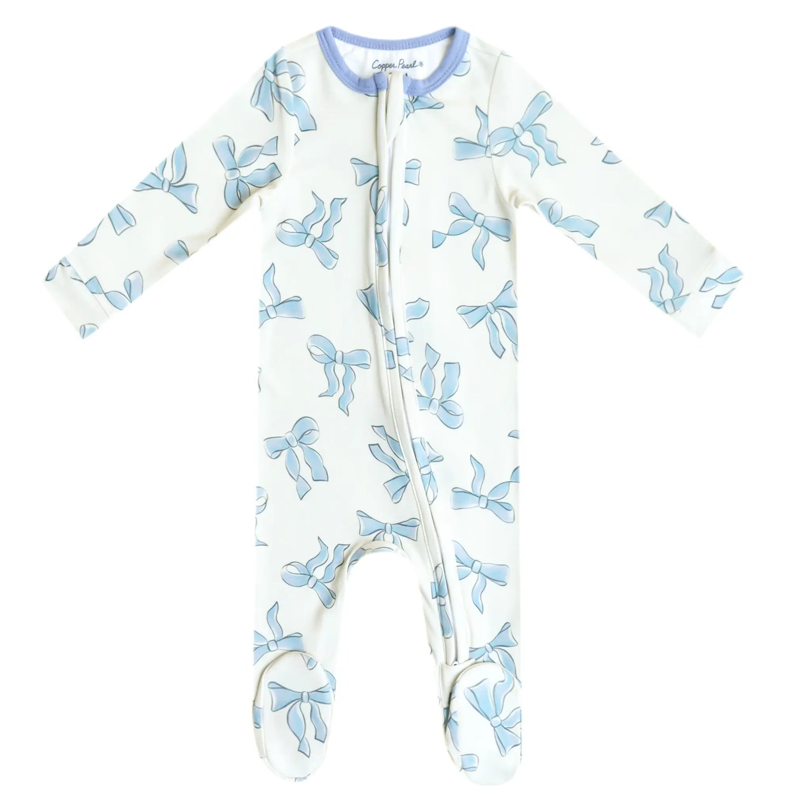 Copper Pearl Zip-Up Footie / Daphne