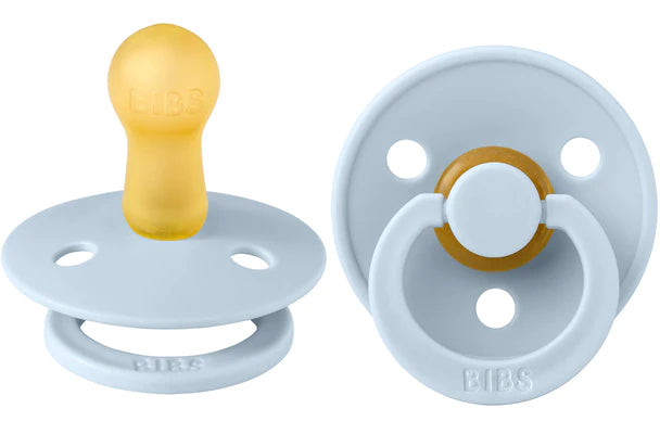 BIBS Round Pacifier 2-Pack / Size 2 (6-18 Months) - Blue/Blue Steel
