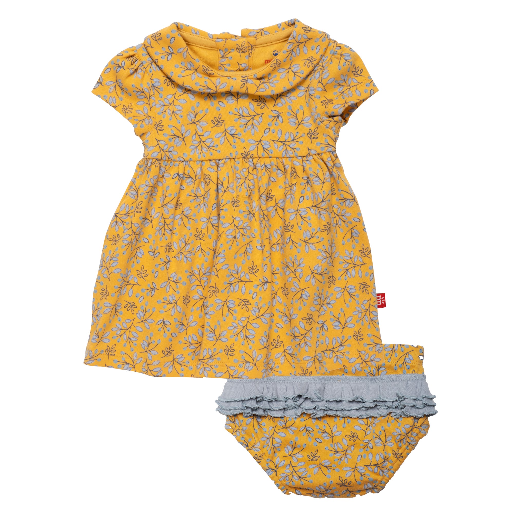 Magnetic Me Organic Cotton Magnetic Little Baby Dress + Diaper Cover Set /  Olive My Love