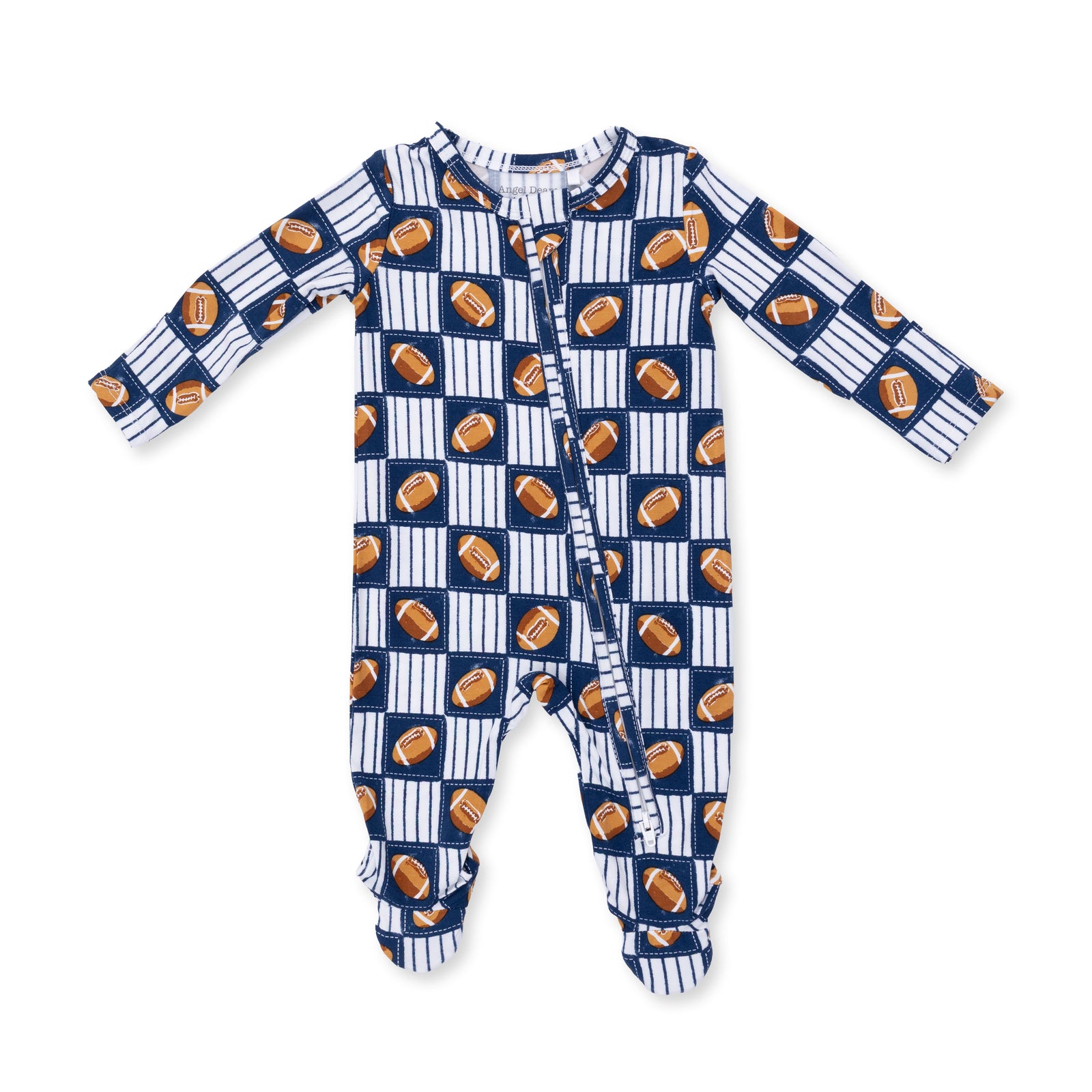 Football Patchwork 2 Way Zipper Footie