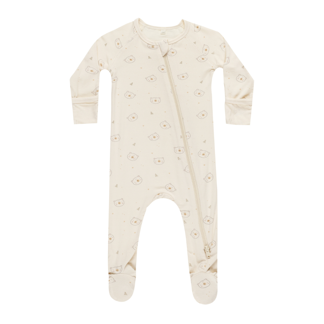 Quincy Mae Bamboo Zip Footie / Bears