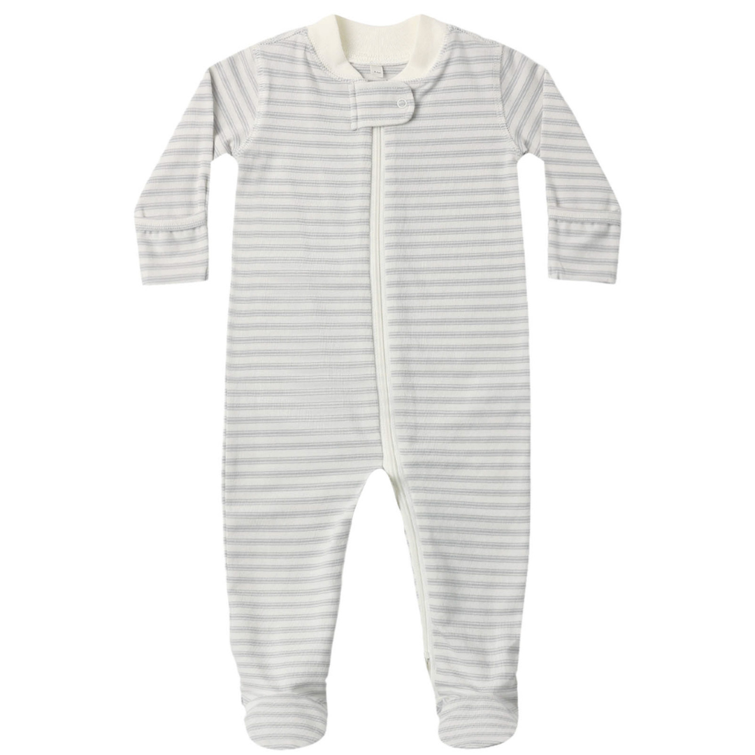 Quincy Mae Zip Sleeper Footie / Cloud Stripe